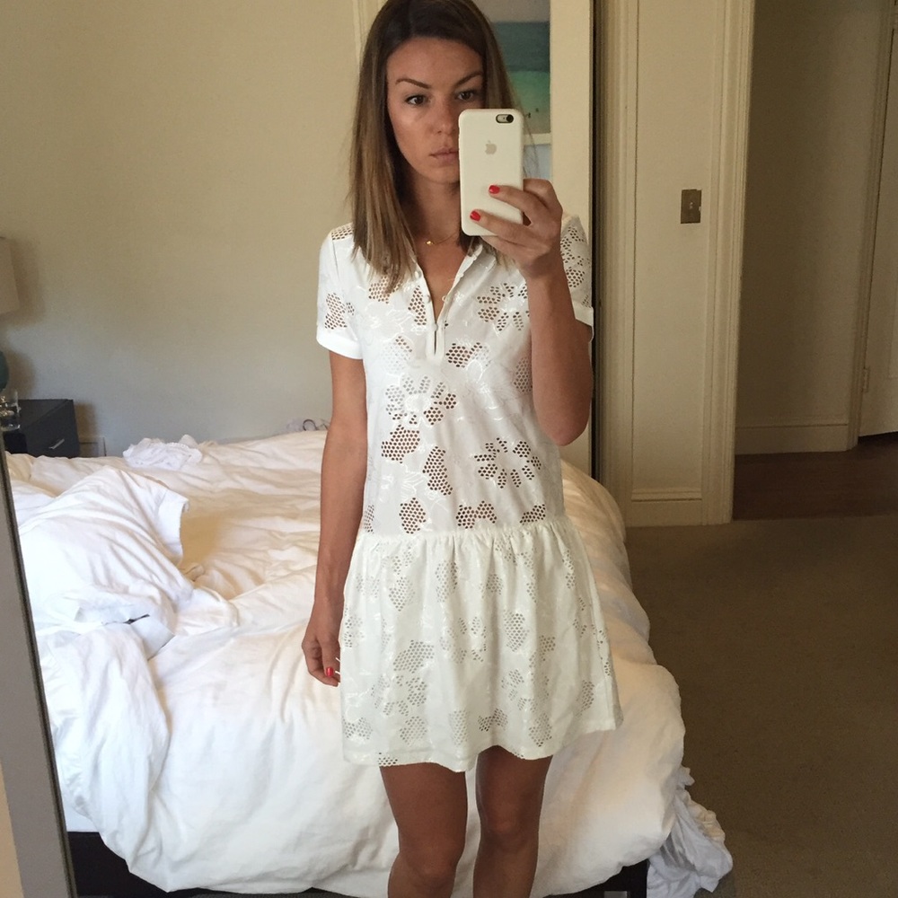White lace floral dress